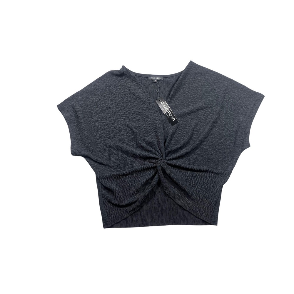 Paper Moon NWT Medium Black Twist Front Sleeveless Blouse Textured Top